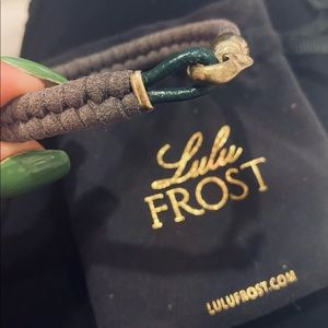 LULU FROST Brand New Suede Braided Bracelet with Black Leather & Gold fastener